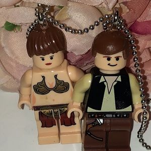 LEGO Star Wars Minifigures Han Solo Princess Leia Necklace Star Wars LEGO